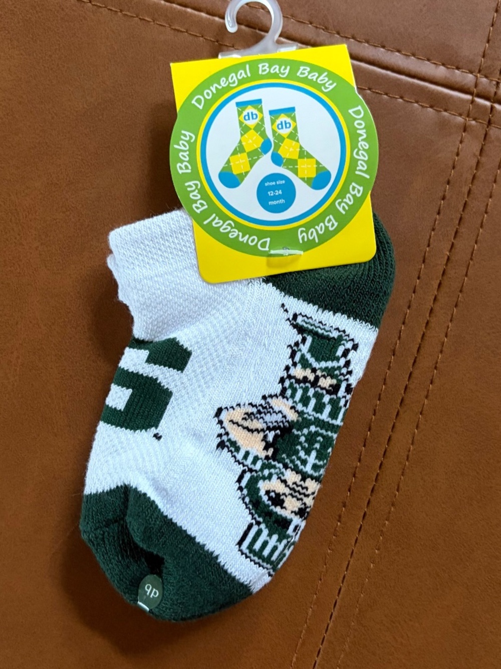 Michigan State Spartans Mascot Baby Quarter Socks Donegal Bay NWT collegiate MSU